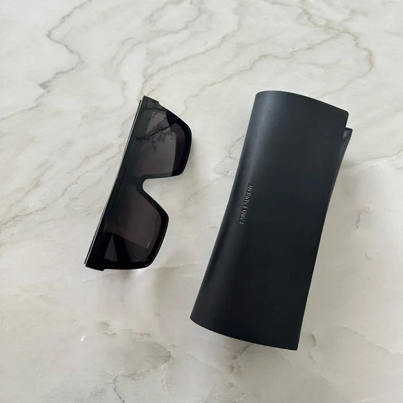 Saint Laurent Black Sunglasses with Case - Picture 6 of 9